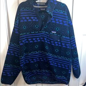 VTG PATAGONIA SYNCHILLA FLEECE BUTTON SNAP PULLOVER MEN'S RARE JACKET AZTEC 2XL